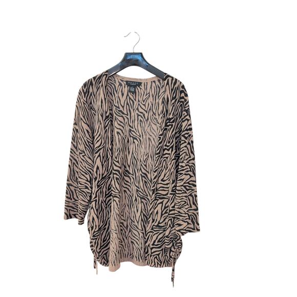 Grace Sweaters - Grace The Perfect Fit Animal Print Open-Front Cardigan Sweater Women’s Large EUC